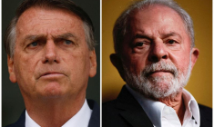 Juxtaposition de photos d'archives de Jair Bolsonaro et de Luiz Inacio Lula da Silva
