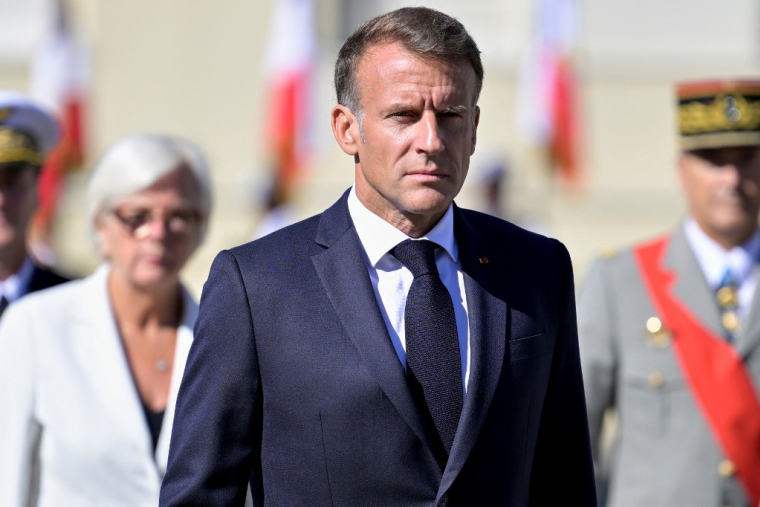 Le président français Emmanuel Macron à Orange, le 15 septembre 2026. ( POOL / PHILIPPE MAGONI )