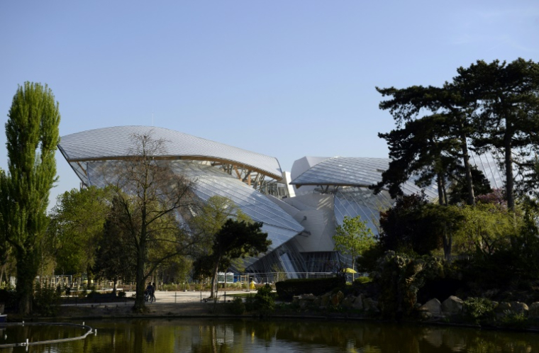 La Fondation Louis Vuitton réalisée par l'architecte américano-canadien Frank Gehry, le 10 avril 2014 à Paris ( AFP / FRANCK FIFE )