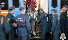 Des évacués de la région de Koursk en Russie