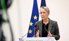 La première ministre française, Elisabeth Borne, lors d'une conférence de presse à Paris
