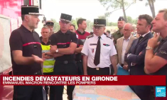Emmanuel Macron en déplacement en Gironde sur les sites des incendies