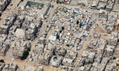 Vue aérienne sur la bande de Gaza