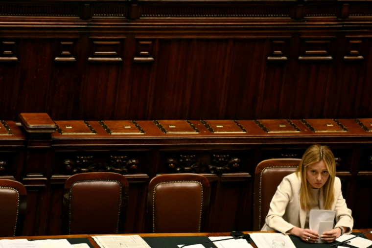 La Première ministre italienne, Giorgia Meloni, assiste à une séance au Parlement italien, à Rome, le 11 mars 2026 ( AFP / Andreas SOLARO )