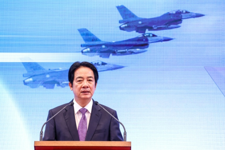 Le président taïwanais Lai Ching-te lors d'un discours marquant ses deux ans à la présidence, le 20 mai 2026 à Taipei ( AFP / I-Hwa Cheng )