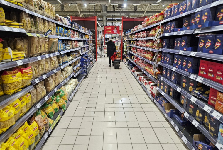Un supermarché à Zagreb, en Croatie, le 24 janvier 2025. ( AFP / DAMIR SENCAR )