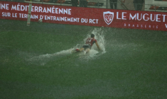 La rencontre de rugby en Top 14 Toulon-La Rochelle a dû être reportée le 21 septembre en raison de violents orages ( AFP / CLEMENT MAHOUDEAU )