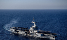 Le Charles de Gaulle au large de la Crète, le 27 avril 2026. (illustration) ( AFP / ANGELOS TZORTZINIS )