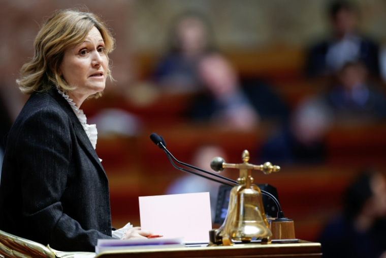 La présidente de l'Assemblée nationale, Yaël Braun-Pivet, le 5 décembre 2025 à Paris ( AFP / Ian LANGSDON )