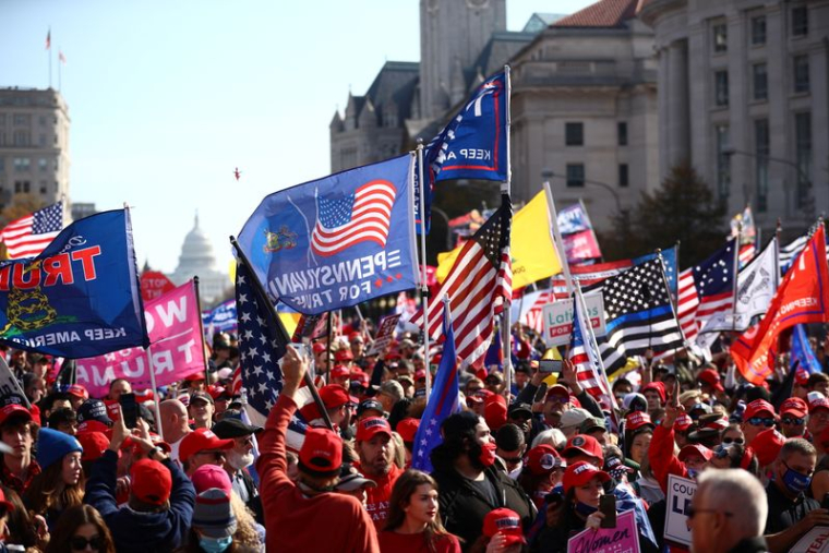USA 2020: RASSEMBLEMENT À WASHINGTON DE MANIFESTANTS PRO-TRUMP