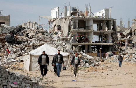 Maisons détruites pendant l'offensive israélienne, à Rafah