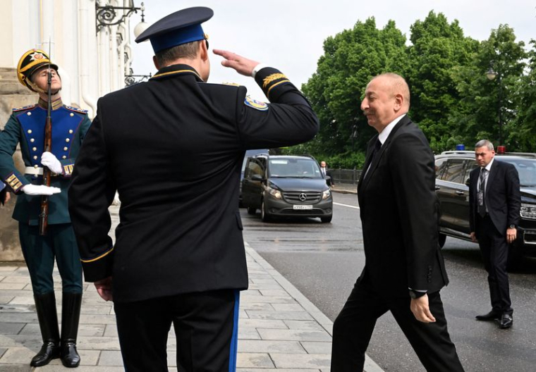Photo d'archives de le président azerbaïdjanais Ilham Aliyev à Moscou, en Russie