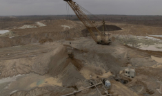 Une mine de titanium dans la région de Zhytomyr, en Ukraine, le 28 février 2025 ( AFP / Roman PILIPEY )