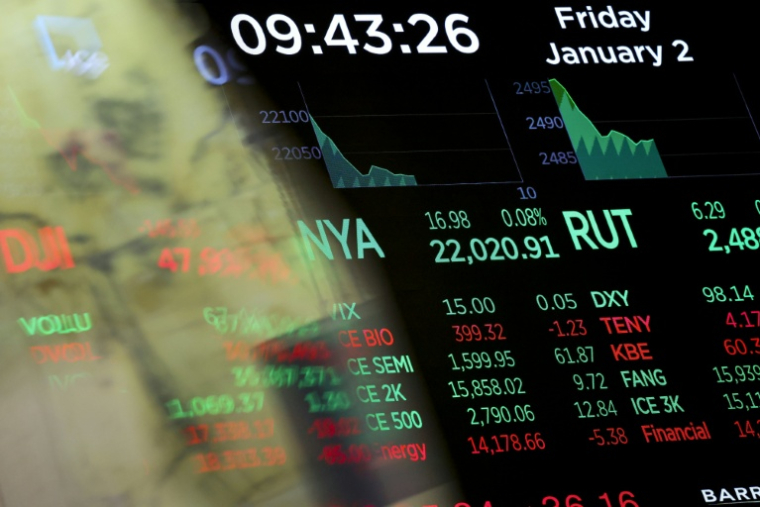 Les marchés boursiers restent prudents avant une semaine riche en événements ( AFP / ANGELA WEISS )