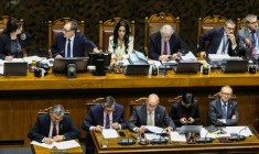 Le Sénat chilien débat du projet présidentiel de réforme économique à Valparaiso, le 15 juillet 2026 ( AFP / Cristobal BASAURE )