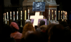 Messe commémorative à Brigitte Bardot à l'église Saint-Roch à Paris, le 28 janvier 2026 ( AFP / JULIEN DE ROSA )