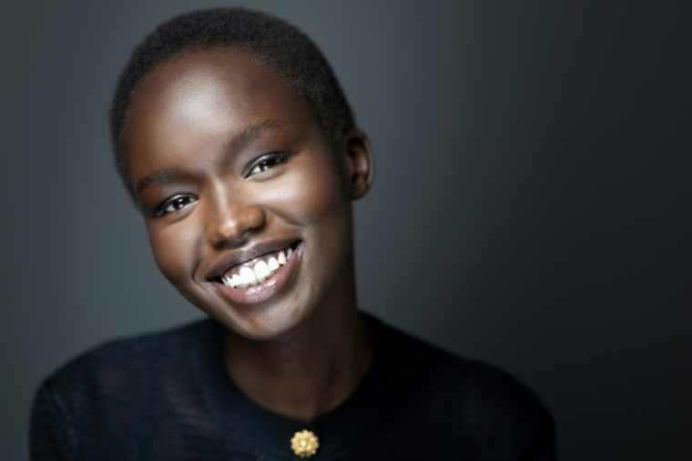 L'actrice et mannequin sud-soudanaise Anyier Anei à Paris, le 9 février 2026 ( AFP / Joel Saget )