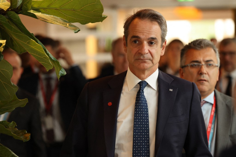 Kyriakos Mitsotakis à Copenhague, au Danemark, le 2 octobre 2025. ( AFP / LUDOVIC MARIN )
