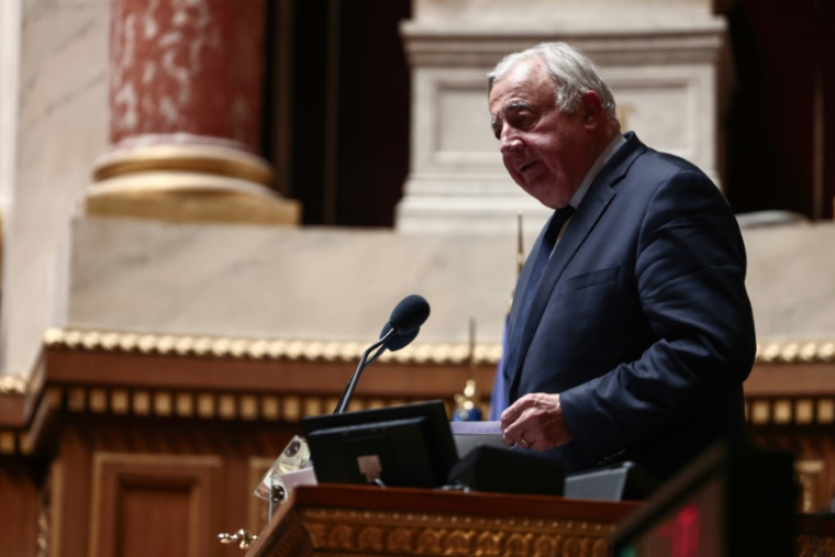 Le président LR du Sénat, Gérard Larcher, le 18 juin 2025 au Sénat, à Paris ( AFP / Thibaud MORITZ )