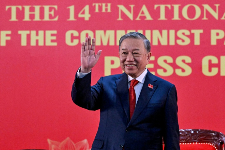 To Lam au 14e congrès du parti communiste vietnamien, le 23 janvier 2026 à Hanoï ( AFP / Nhac NGUYEN )