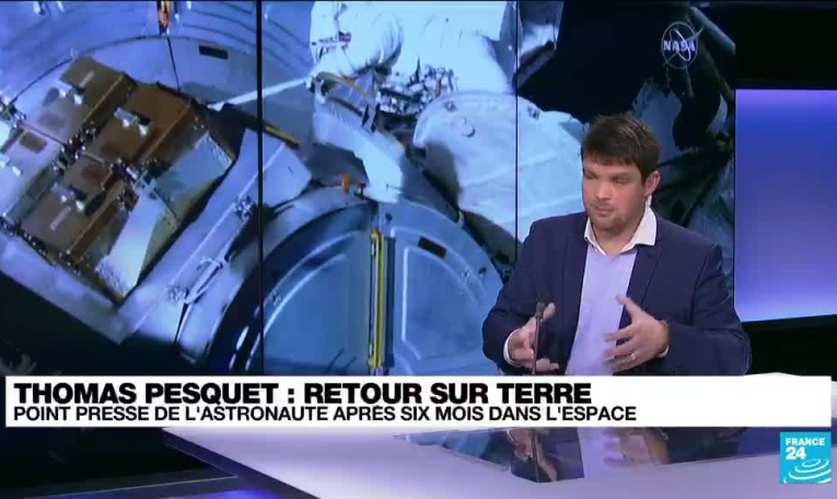 Thomas Pesquet se dit "très satisfait" de sa mission dans l'espace