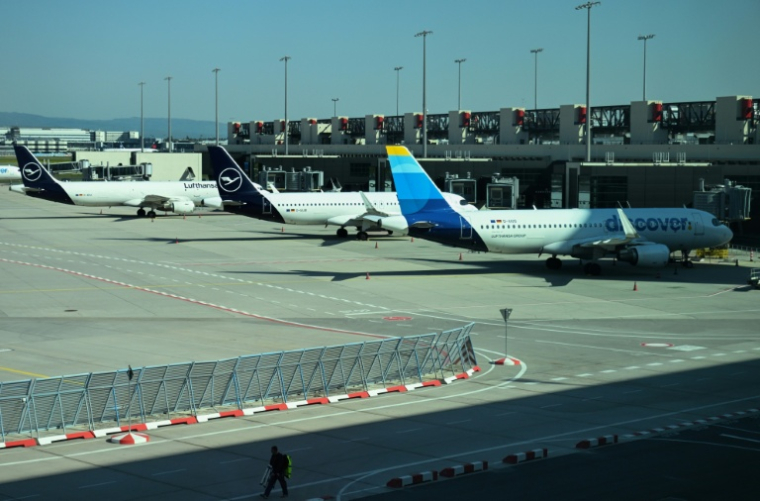 Des avions à l'aéroport de Francfort, en Allemagne, le 22 avril 2026 ( AFP / Kirill KUDRYAVTSEV )