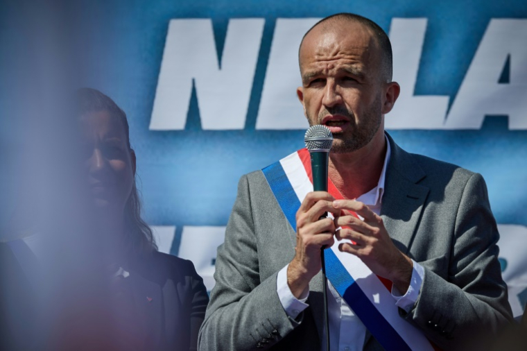 Le coordinateur de LFI Manuel Bompard le 6 avril 2025 à Paris ( AFP / Kiran RIDLEY )