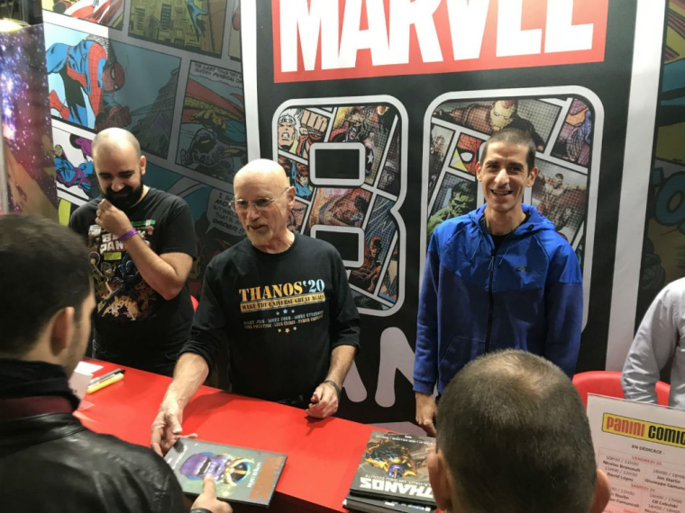 Jim Starlin en dédicace au stand Panini.