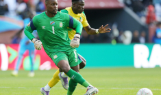 Lionel Nzau Mpasi of DR Congo challenged by Rodolfo Aloko of Benin during the 2025 Africa Cup of Nations AFCON match between  DRC and Benin in Rabat, Morocco on 22 December 2025 ©Samuel ShivambuBackpagePix  - Photo by Icon Sport