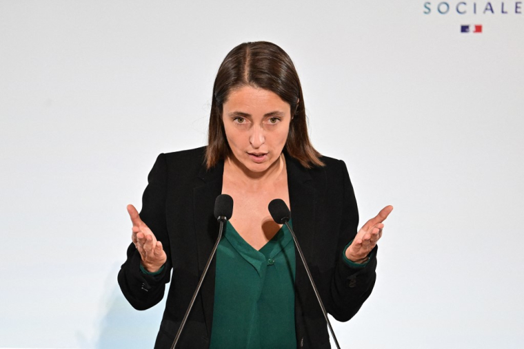 Sophie Binet à Paris, le 16 octobre 2023. ( POOL / MIGUEL MEDINA )