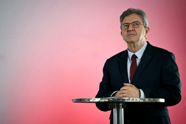 Jean-Luc Mélenchon, candidat de La France insoumise (LFI) à la présidentielle  de 2027, le 14 octobre 2026 à Paris ( AFP / LOU BENOIST )