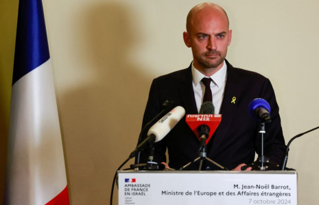 Le ministre français des Affaires étrangères, Jean-Noel Barrot, en visite à Jérusalem