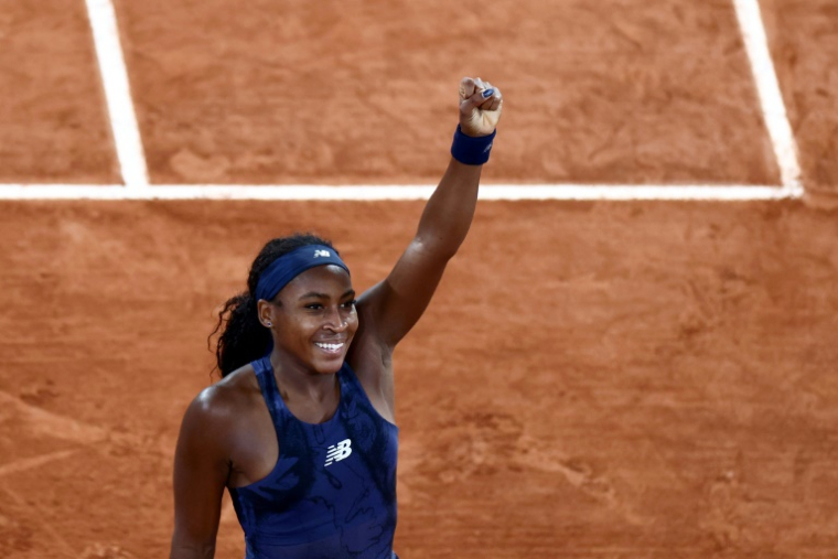 L'Américaine Coco Gauff a battu la Française Loïs Boisson en demi-finale de Roland-Garros le 5 juin 2025 à Paris ( AFP / Thibaud MORITZ )