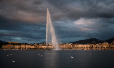 Le Jet d'eau de Genève, le 14 juin 2020.  ( AFP / FABRICE COFFRINI )
