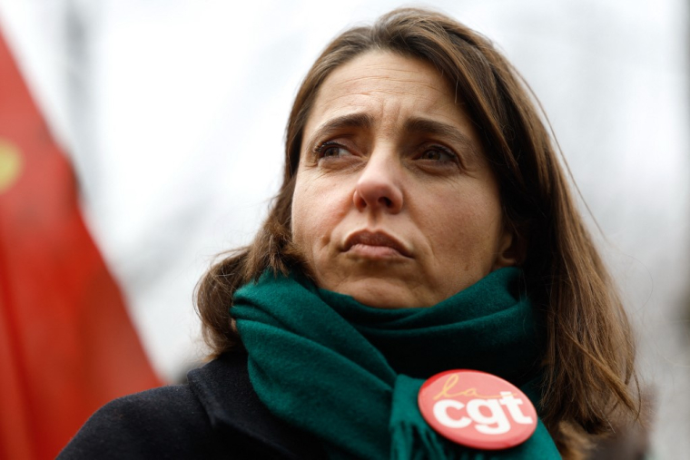 Sophie Binet à Paris, le 4 février 2025. ( AFP / XAVIER GALIANA )