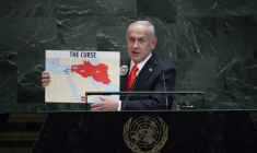 Le Premier ministre israélien Benjamin Netanyahu prononce un discours vendredi 26 septembre 2025 devant l'Assemblée générale de l'ONU. ( AFP / TIMOTHY A. CLARY )