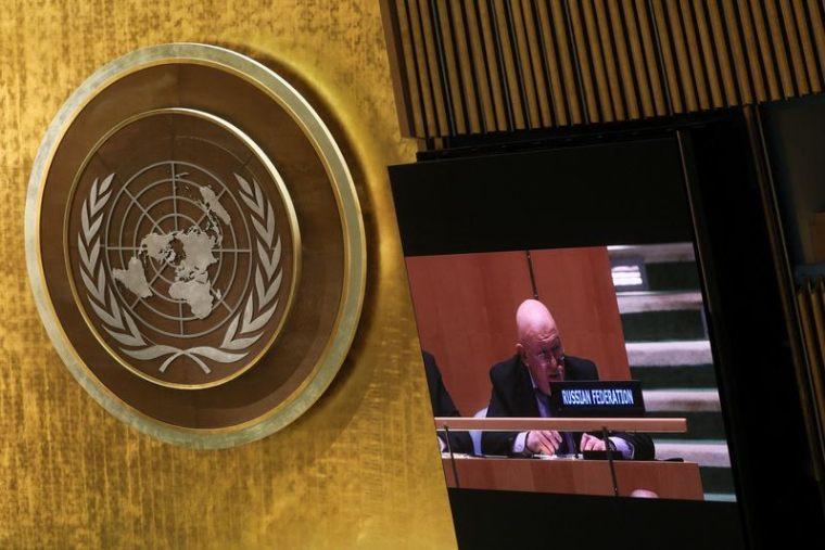 VOTE À L'ONU SUR UNE SUSPENSION DE LA RUSSIE DU CONSEIL DES DROITS DE L'HOMME