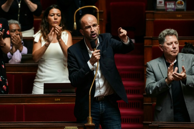 Le député LFI Manuel Bompard (c) à l'Assemblée nationale, le 21 juillet 2026 à Paris ( AFP / Dimitar DILKOFF )