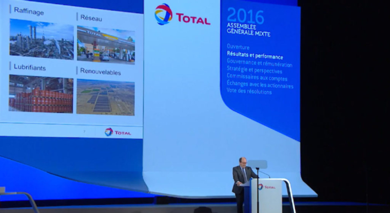 Avec Accorhotels, Danone et Publicis, Total fait partie des quatre sociétés membres de l'indice CAC 40 à proposer le versement du dividende en actions. (© Total)