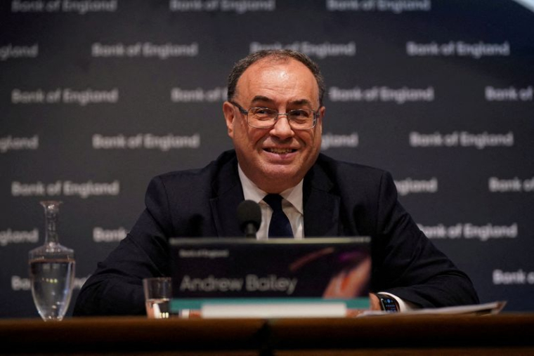 Le gouverneur de la Banque d'Angleterre, Andrew Bailey, à Londres