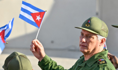 Le président cubain Miguel Diaz-Canel à la Havane, le 22 mai 2026. ( AFP / ADALBERTO ROQUE )