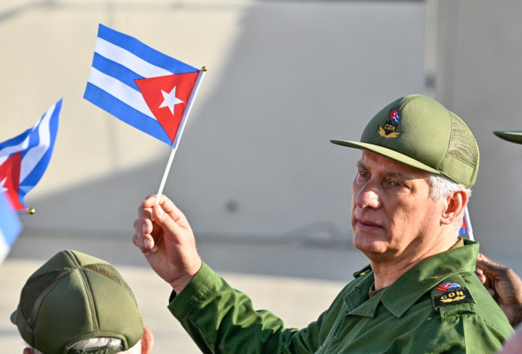 Le président cubain Miguel Diaz-Canel à la Havane, le 22 mai 2026. ( AFP / ADALBERTO ROQUE )