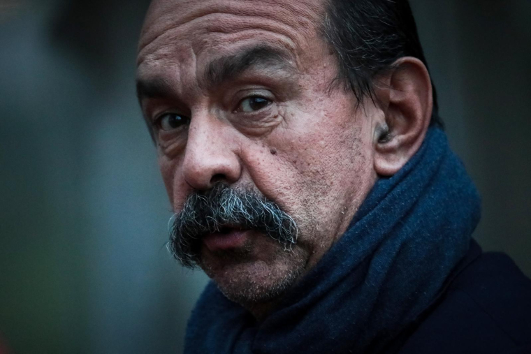 Philippe Martinez, le 12 octobre, à Port-Jerome ( AFP / LOU BENOIST )