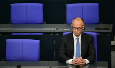Friedrich Merz au Bundestag (chambre basse du Parlement) à Berlin, le 6 mai 2025 ( AFP / Tobias SCHWARZ )