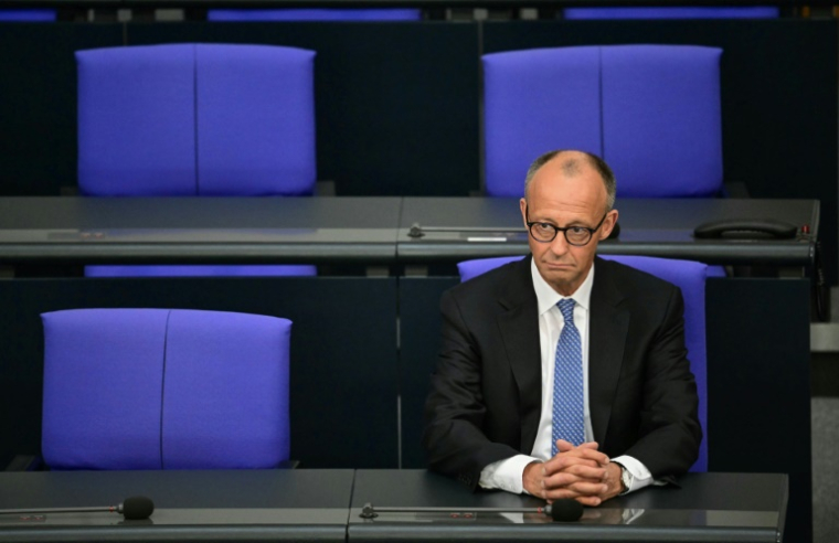 Friedrich Merz au Bundestag (chambre basse du Parlement) à Berlin, le 6 mai 2025 ( AFP / Tobias SCHWARZ )