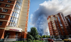 Frappe ukrainienne contre Wildberries, près de Moscou le 18 juillet 2026. ( AFP / TATYANA MAKEYEVA )