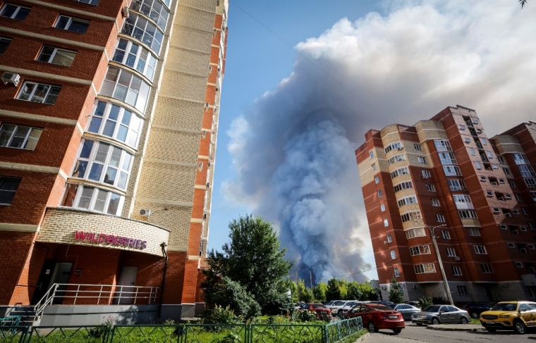 Frappe ukrainienne contre Wildberries, près de Moscou le 18 juillet 2026. ( AFP / TATYANA MAKEYEVA )