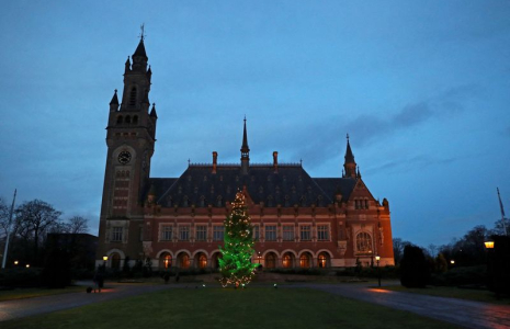 Vue générale de la Cour internationale de Justice, à La Haye