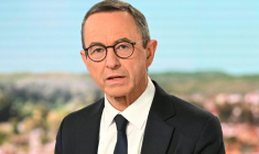 Bruno Retailleau sur le plateau du 13h00 de TF1 le 6 octobre 2025 à Boulogne-Billancourt, près de Paris ( AFP / Bertrand GUAY )