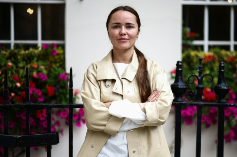 Iryna Terech, patronne de l'entreprise ukrainienne de drones et de missiles Fire Point à Londres, le 22 juillet 2026 ( AFP / HENRY NICHOLLS )